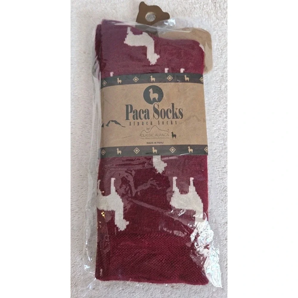 Classic Alpaca Unsex Paca Socks New Size Medium M (7/9, W (8-10) Shoe Size. Burg